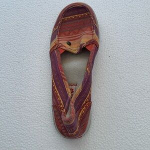 Orange striped Boho type slip on shoes